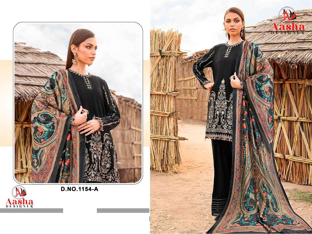 1154 COLOURS BY AASHA DESIGNER HEAVY RAYON PAKISTANI DRESSES