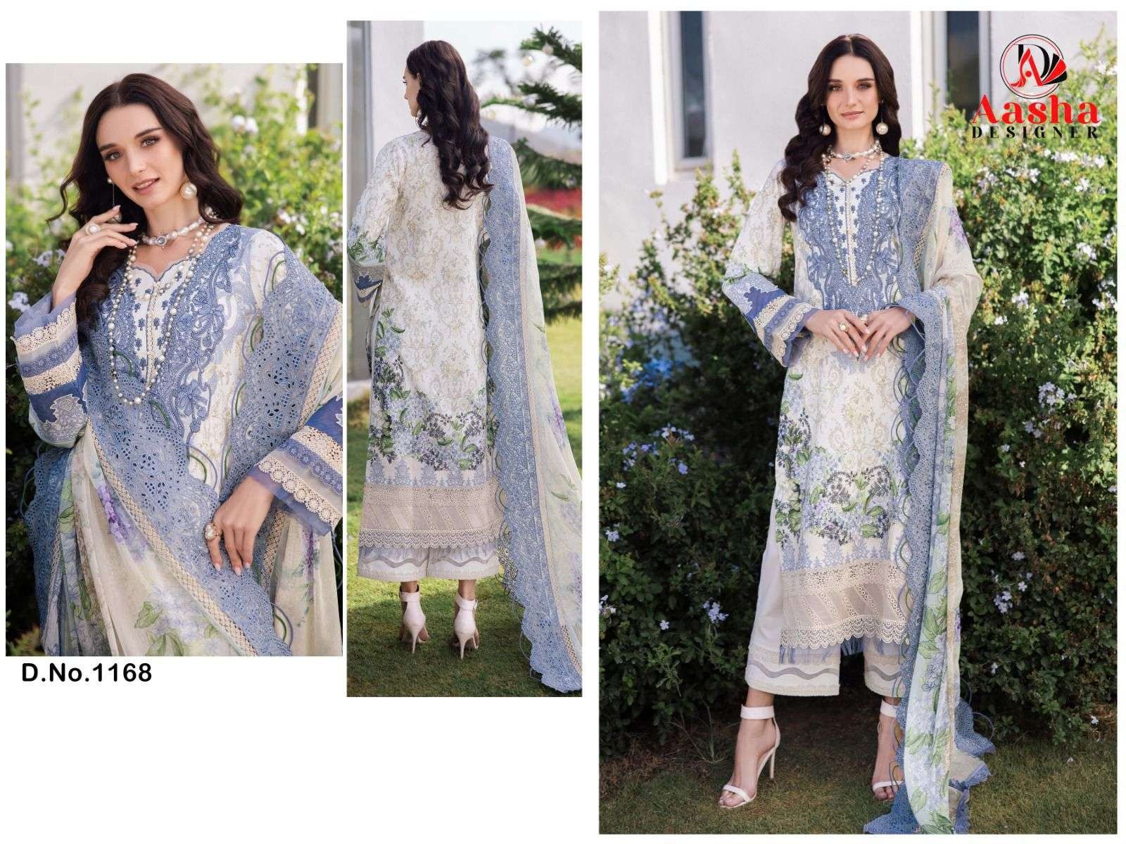 1168 HIT DESIGN BY AASHA DESIGNER FANCY PURE COTTON PAKISTANI DRESS