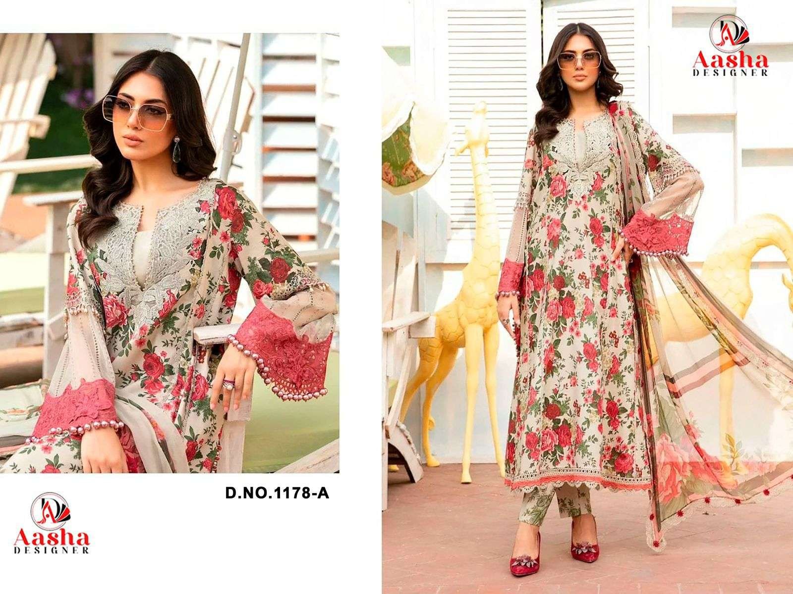1178 COLOURS BY AASHA DESIGNER FANCY COTTON PRINT PAKISTANI DRESSES