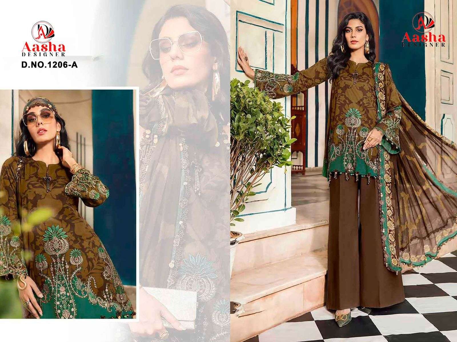 1206 COLOURS BY AASHA DESIGNER FANCY COTTON PRINT PAKISTANI DRESSES