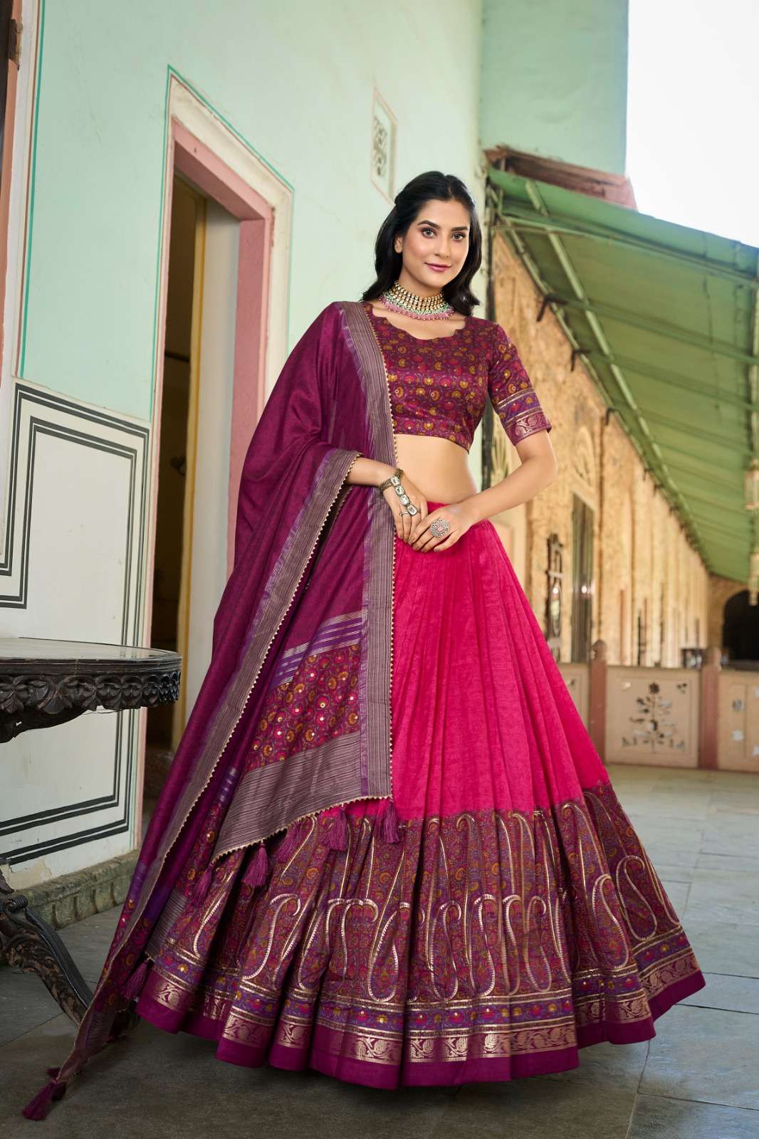 1209 COLOURS BY SUSWANI LATEST HEAVY FANCY TUSSAR SILK DESIGNER LEHENGAS