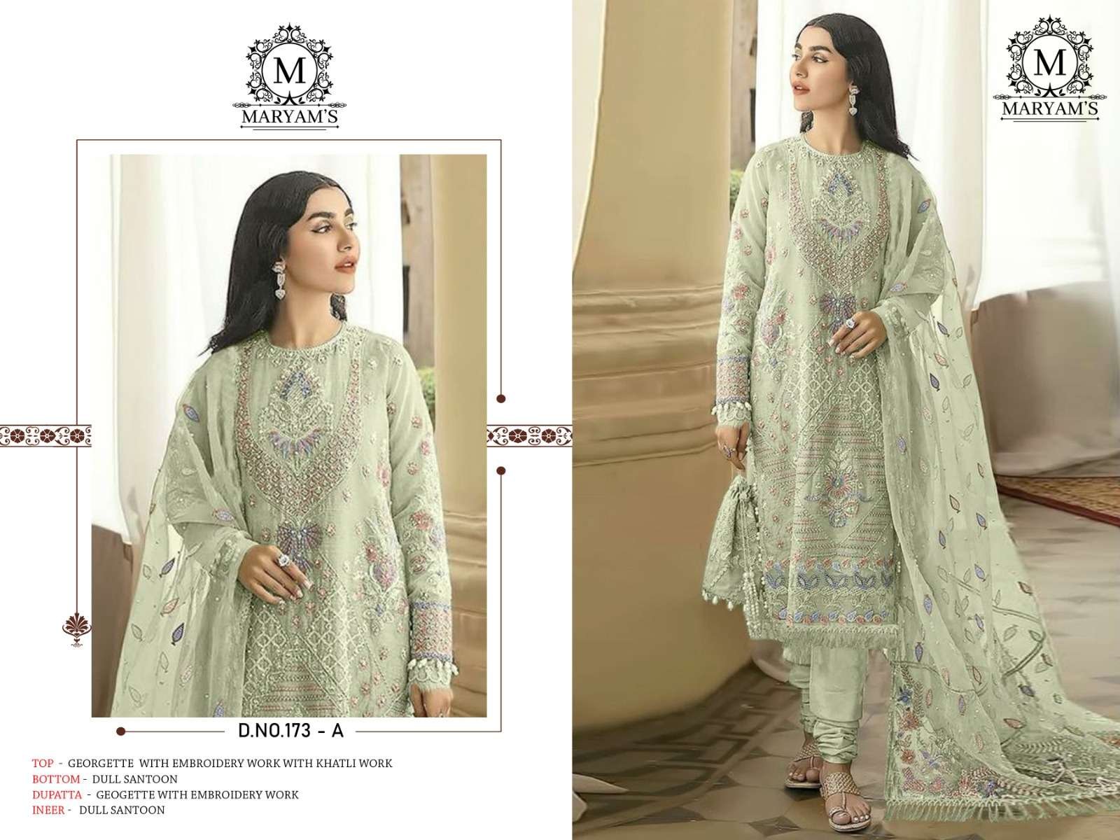 173 COLOURS BY MARYAMS FANCY DESIGNER FAUX GEORGETTE PAKISTANI DRESSES