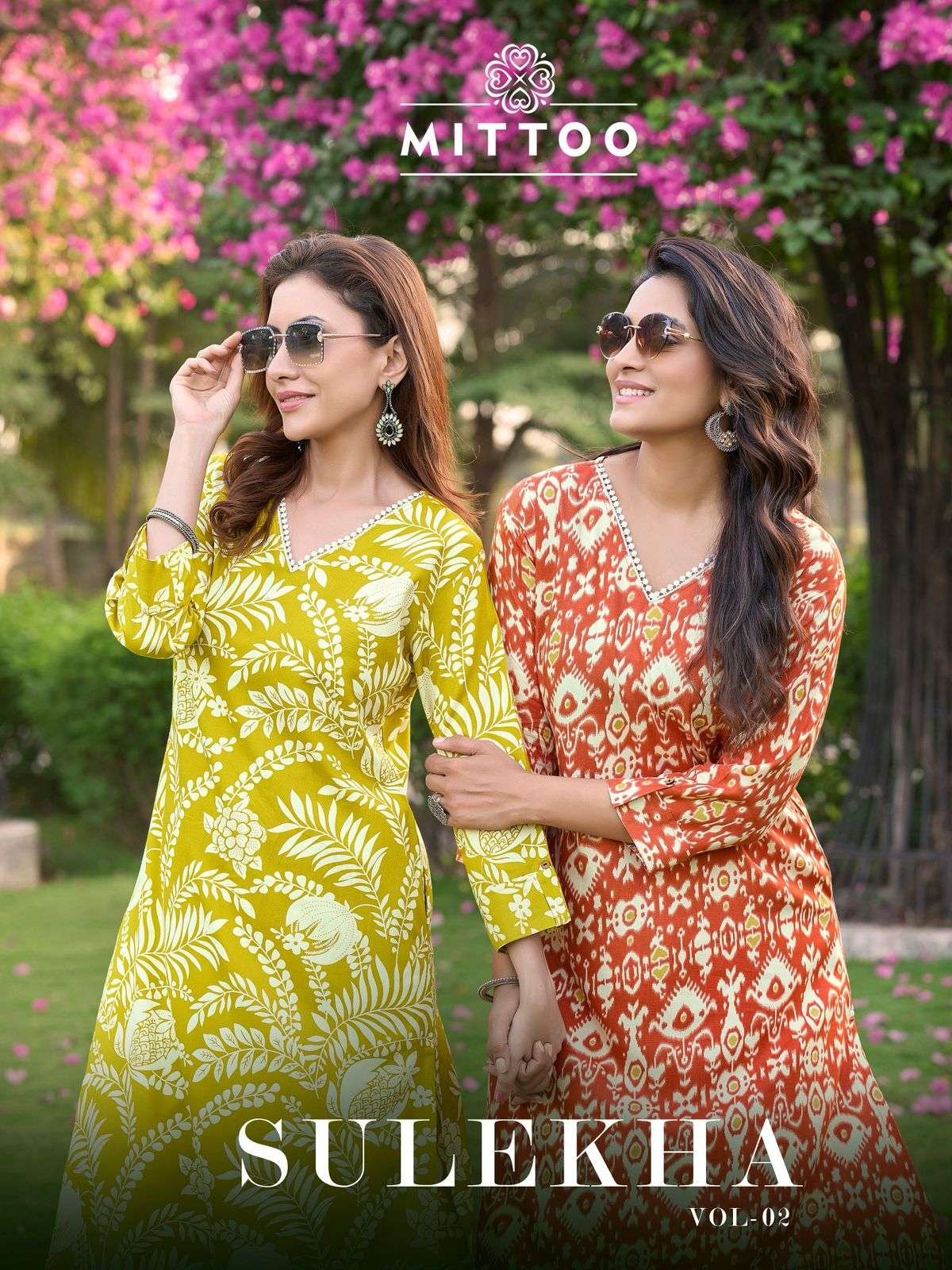 SULEKHA VOL-2 BY MITTOO 2007 TO 2012 SERIES RAYON KURTIS WITH PANT