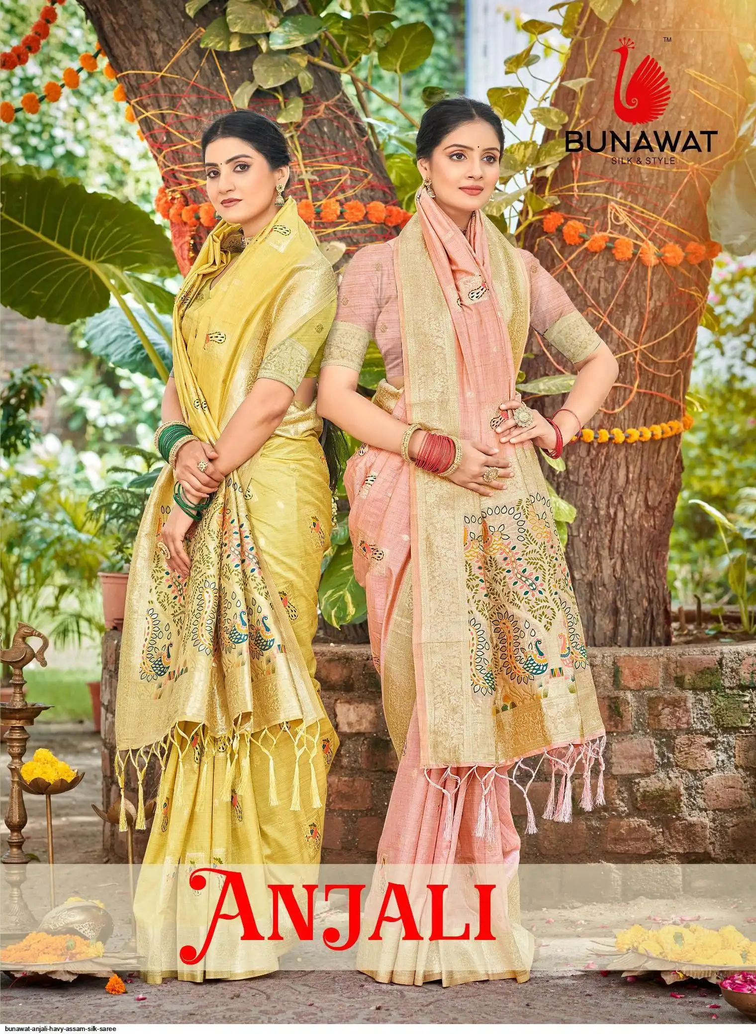 ANJALI BY BUNAWAT 1001 TO 1006 SERIES FANCY DESIGNER ASSAM SILK SAREES