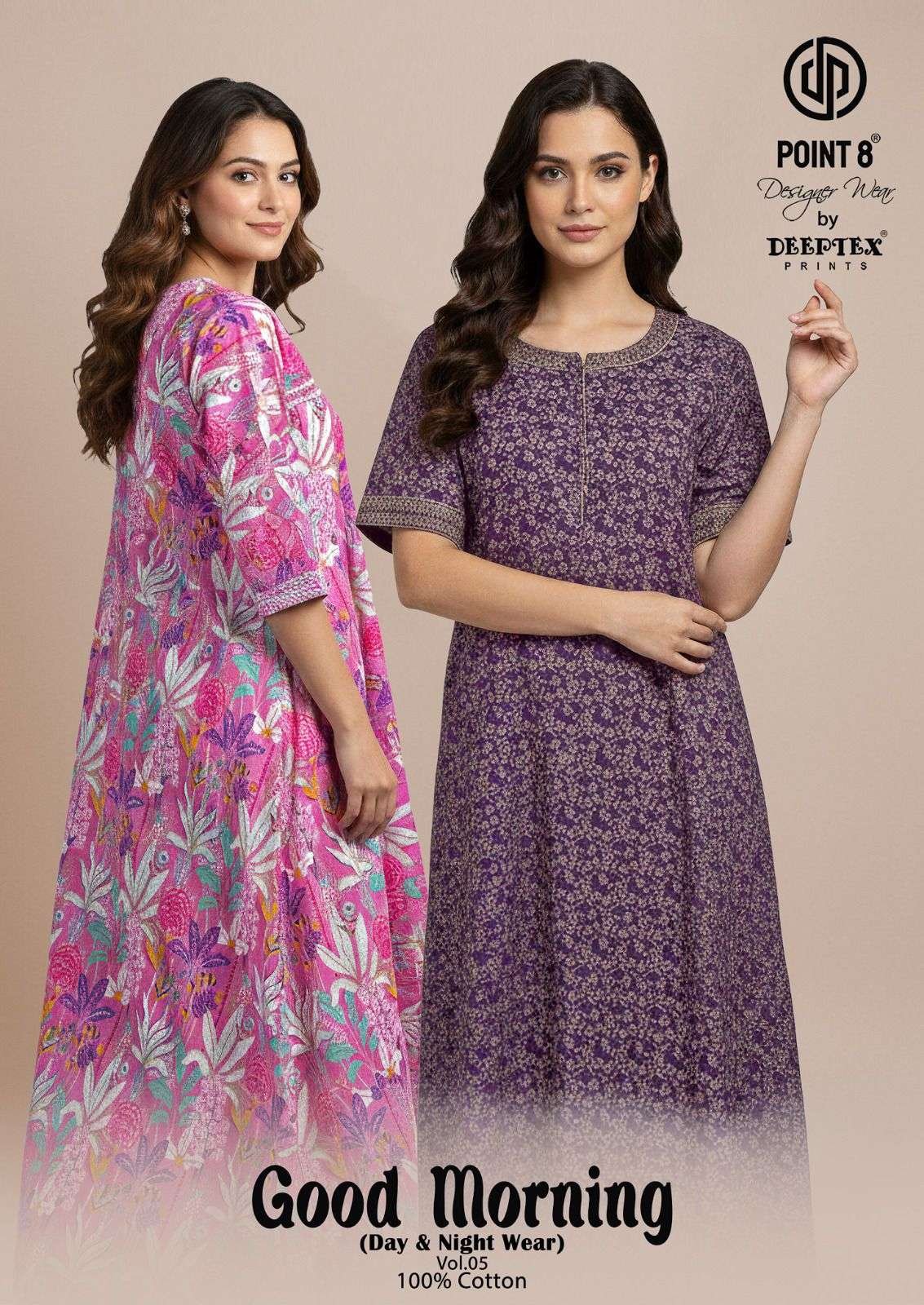 GOOD MORNING VOL-5 BY DEEPTEX 5001 TO 5010 SERIES COTTON NIGHTY GOWNS