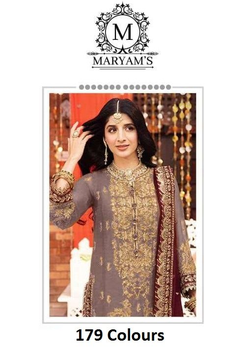 179 COLOURS BY MARYAMS FANCY DESIGNER GEORGETTE PAKISTANI DRESSES