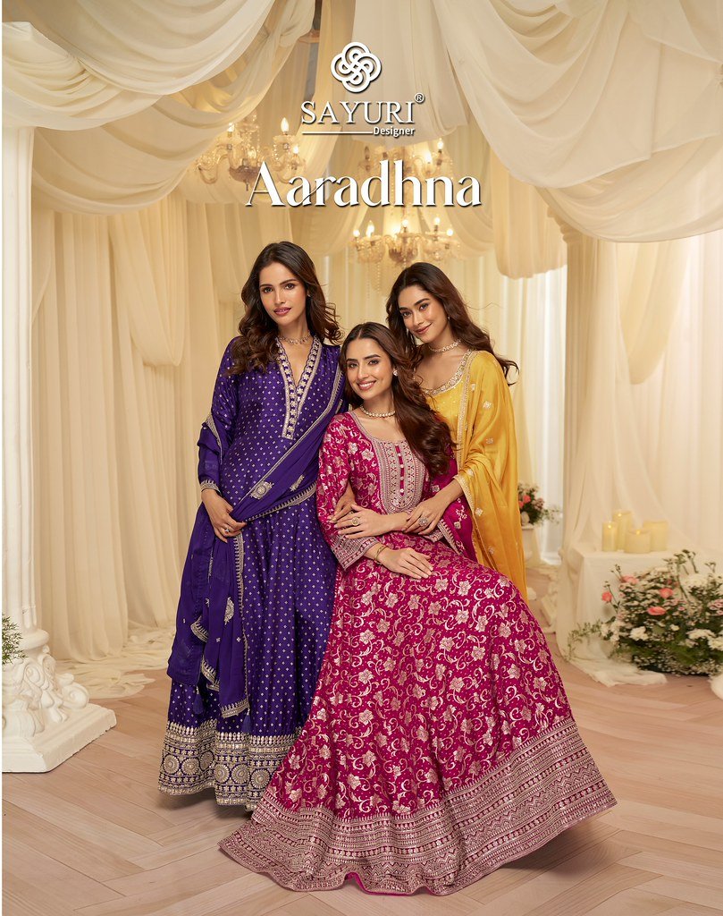 AARADHNA BY SAYURI 10238 TO 10240 SERIES VISCOSE JACQUARD SILK GOWNS