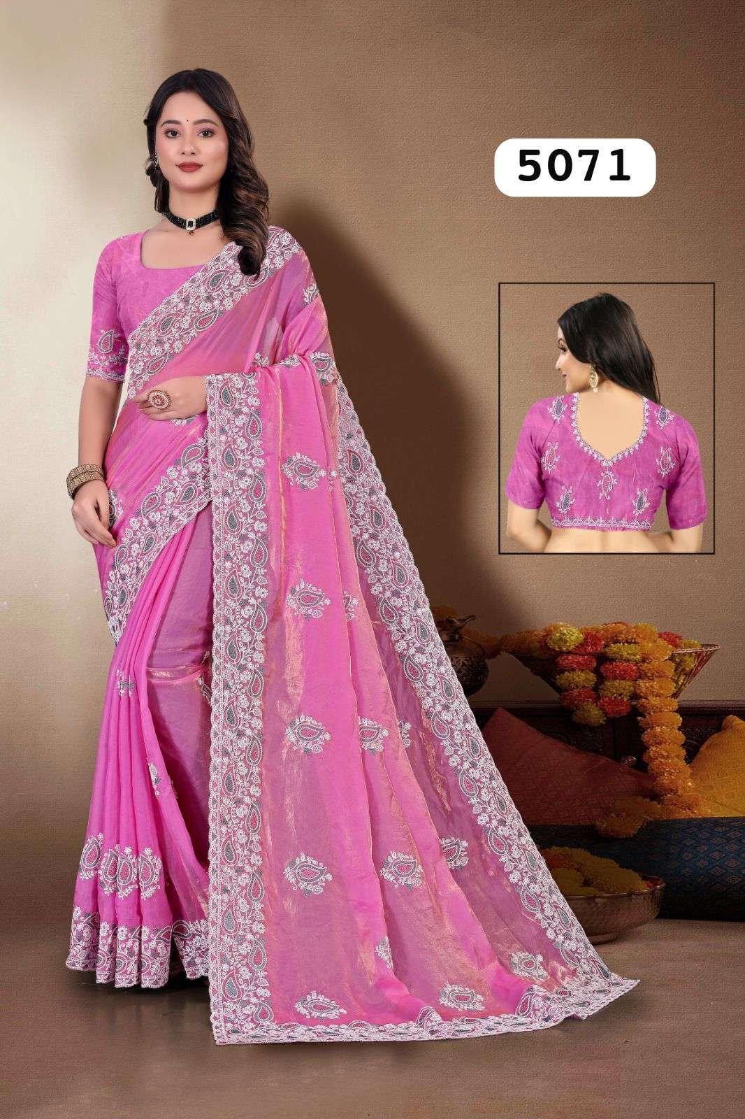 5071 COLOURS BY SUSWANI LATEST FANCY DESIGNER FENDI SATIN SAREES