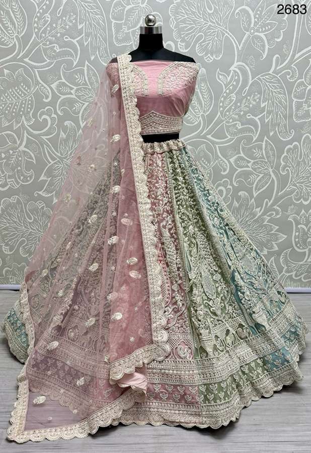 A-2683 HIT DESIGN BY SUSWANI HEAVY DESIGNER NET BRIDAL LEHENGA