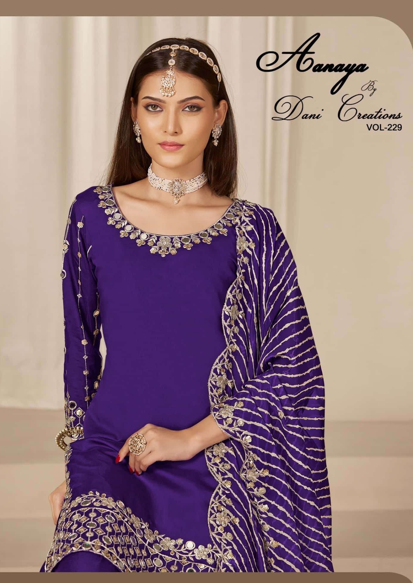 AANAYA VOL-229 BY DANI CREATIONS 229-A TO 229-D SERIES SILK DRESSES