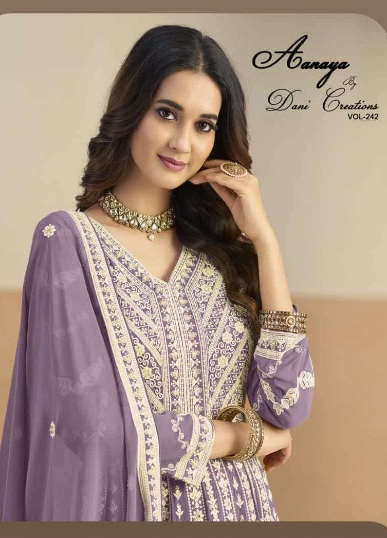 AANAYA VOL-242 BY DANI CREATIONS 242-A TO 242-D SERIES FAUX GEORGETTE DRESSES