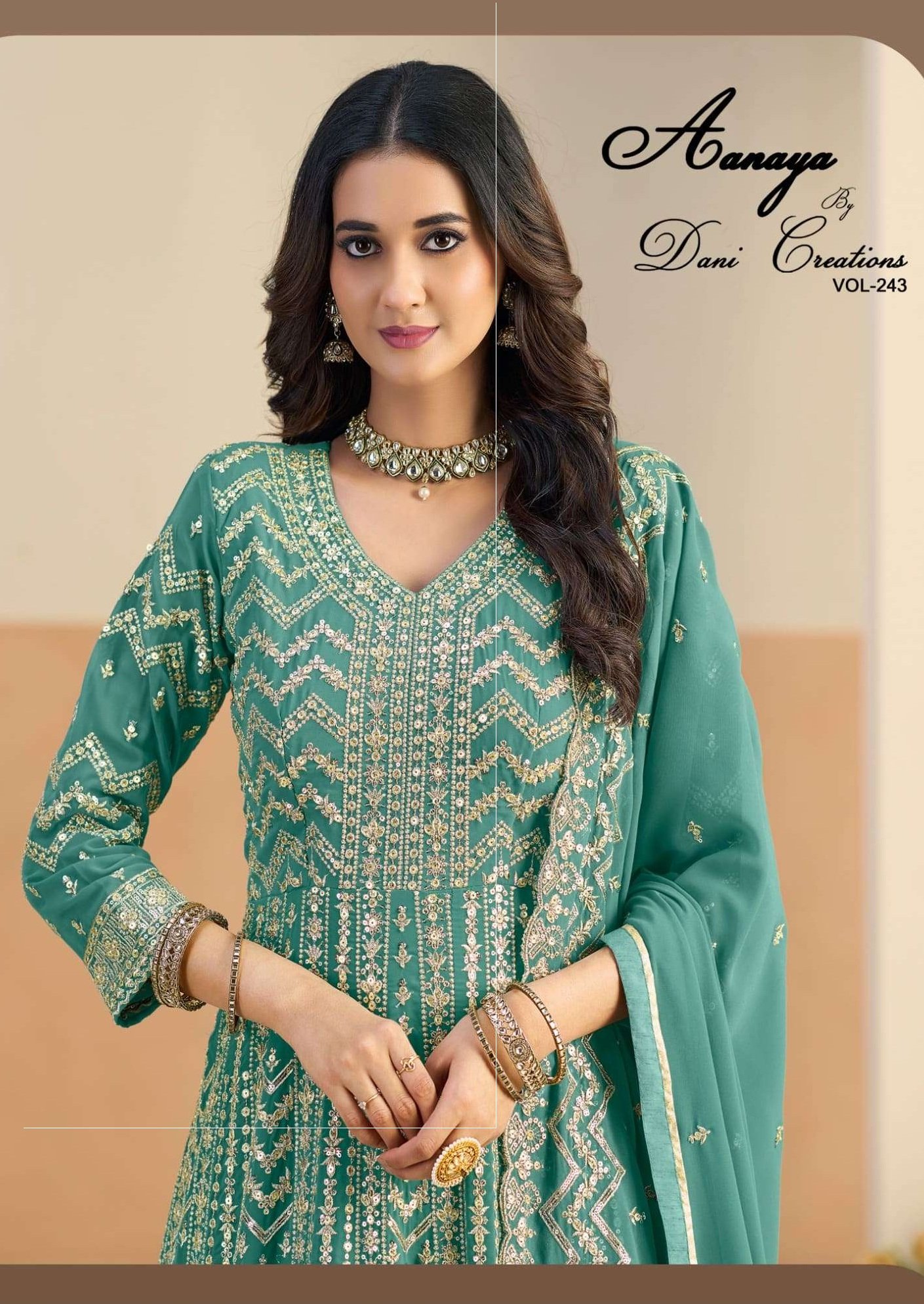 AANAYA VOL-243 BY DANI CREATIONS 243-A TO 243-D SERIES FAUX GEORGETTE DRESSES