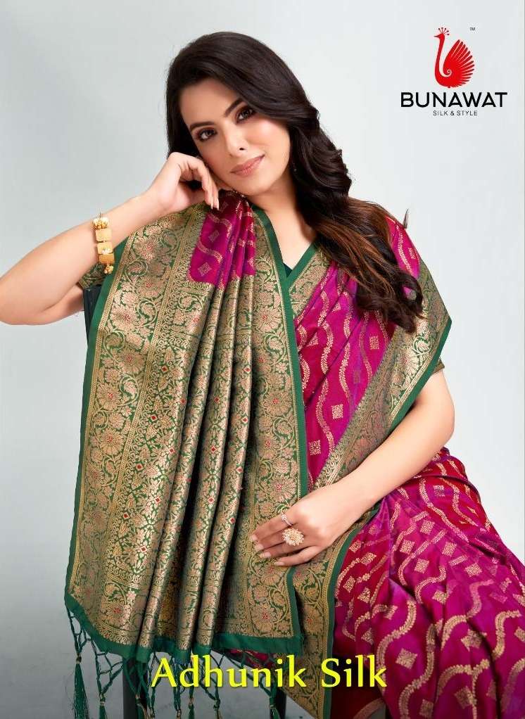 ADHUNIK SILK BY BUNAWAT 1001 TO 1006 SERIES FANCY DESIGNER SILK SAREES