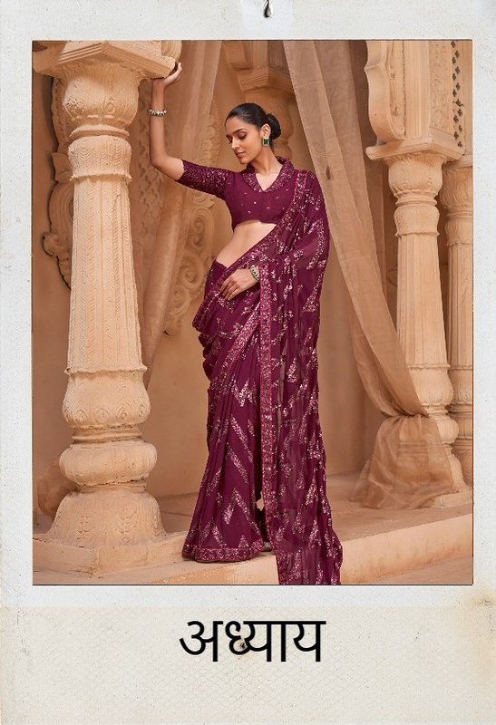 ADHYAAY BY MANJULA 3878-A TO 3878-E SERIES FANCY GEORGETTE SAREES