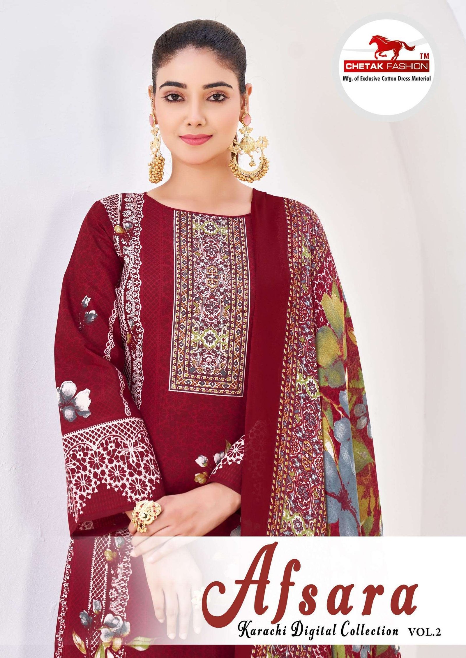 AFSARA KARACHI VOL-2 BY CHETAK FASHION 2001 TO 2008 SERIES COTTON DRESSES