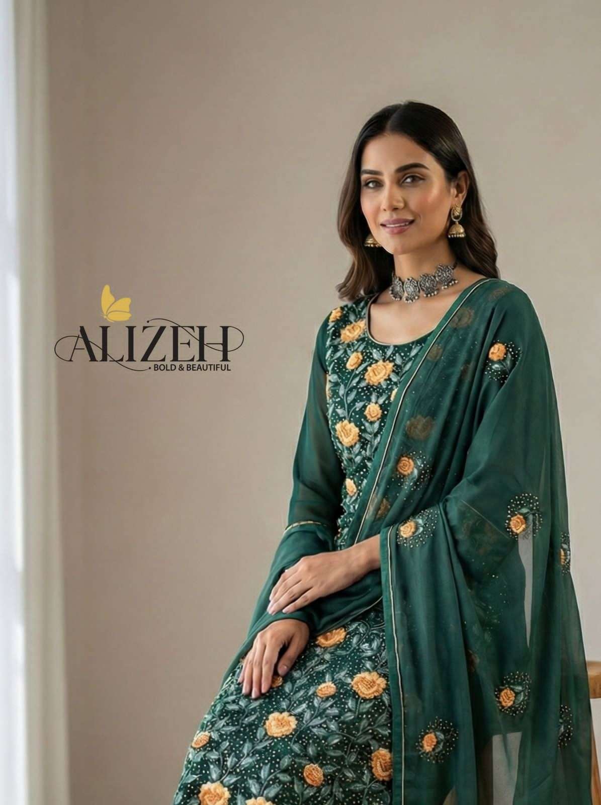 ALIZEH 7054 TO 7057 SERIES FANCY DESIGNER HEAVY GEORGETTE DRESSES