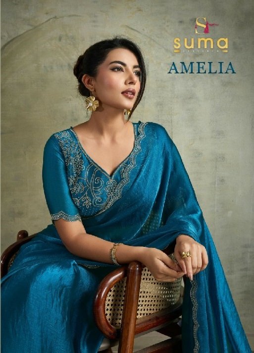 AMELIA BY SUMA 13001 TO 13008 SERIES FENDI CHIFFON BLOOMING SAREES