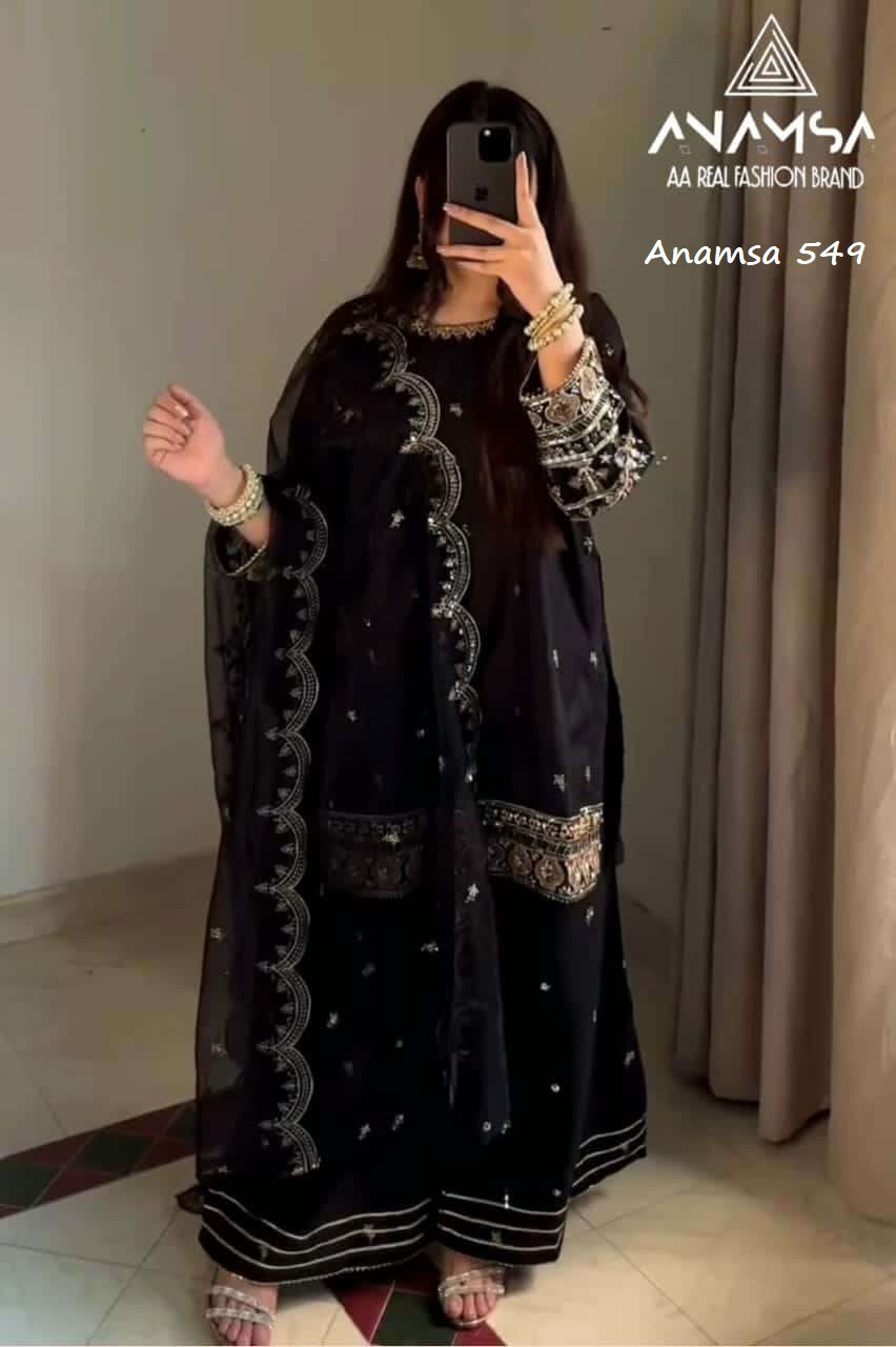 ANAMSA 549 BY ANAMSA FANCY DESIGNER FAUX GEORGETTE PAKISTANI DRESS