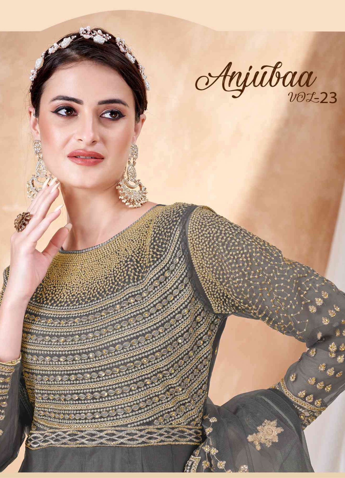 ANJUBAA VOL-23 BY DANI CREATIONS 10231 TO 10234 SERIES NET DRESSES