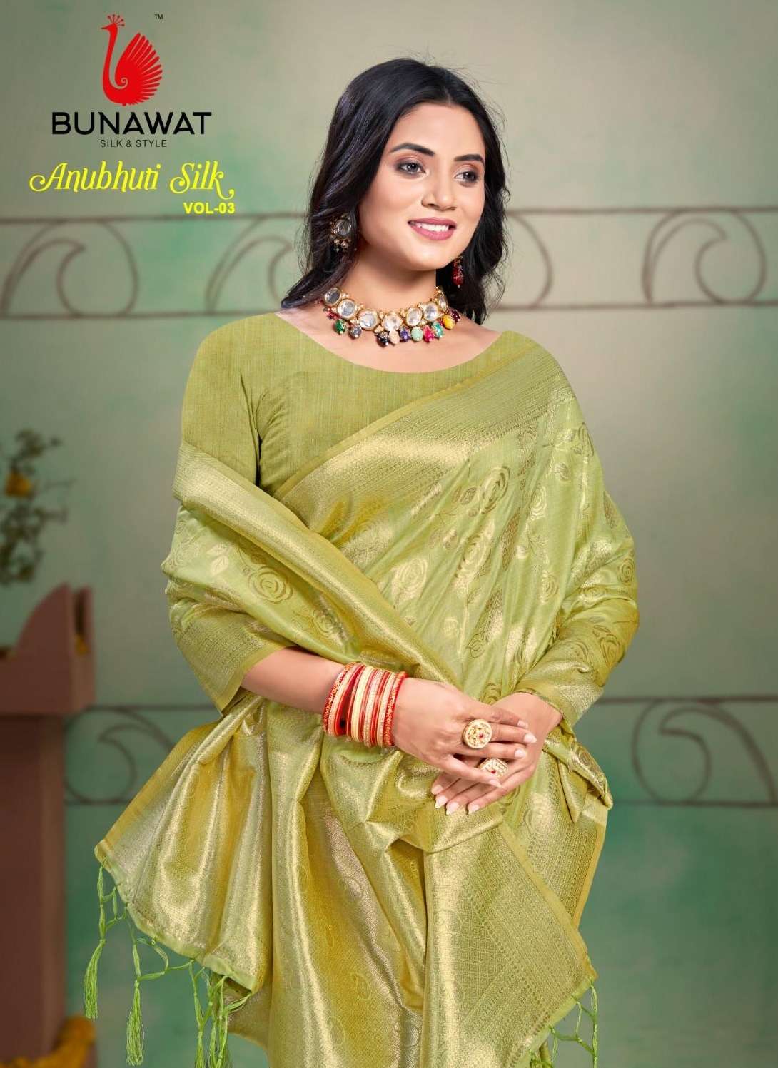 ANUBHUTI SILK VOL-3 BY BUNAWAT 1001 TO 1006 SERIES COTTON SILK SAREES