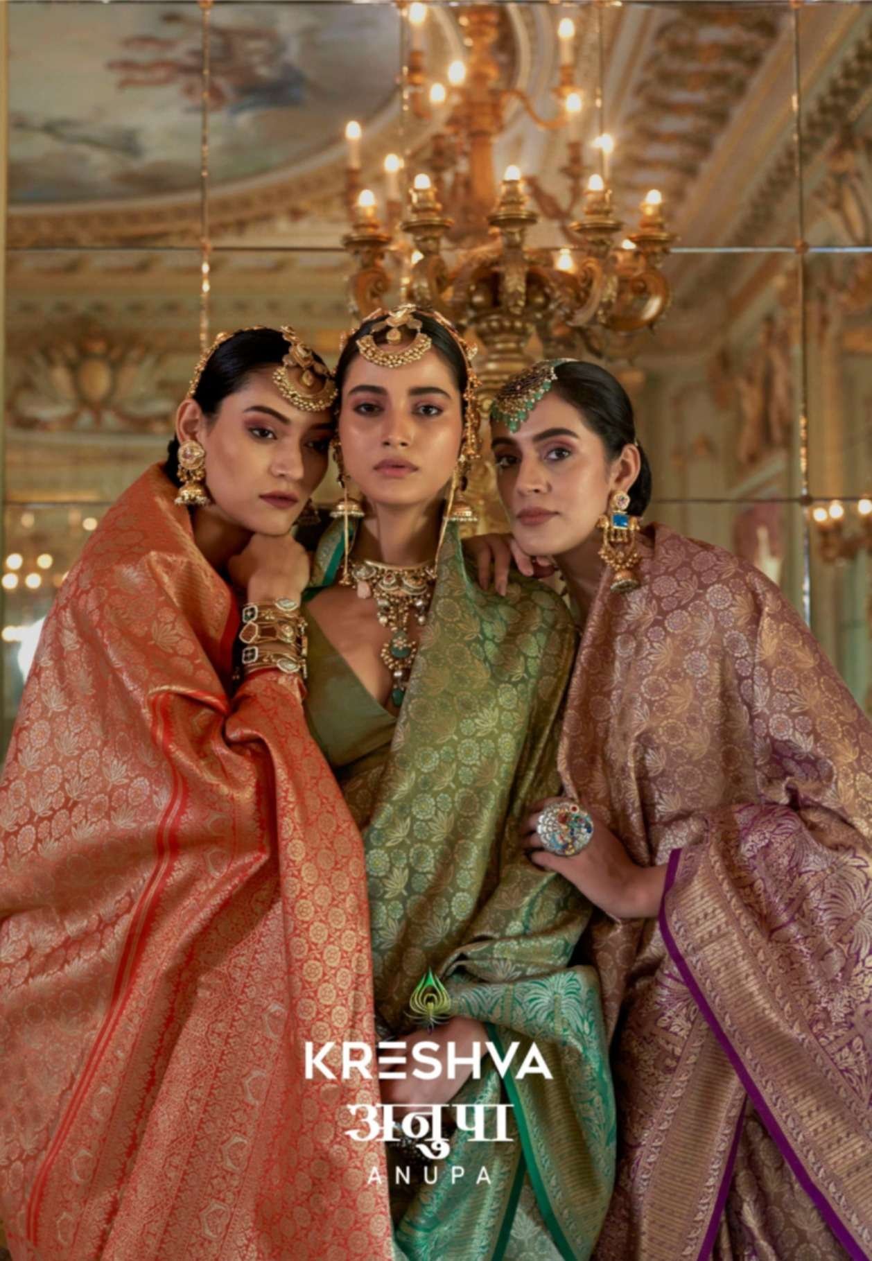 ANUPA BY KRESHVA K-4435 TO K-4440 SERIES DHARMAVARAM SILK SAREES