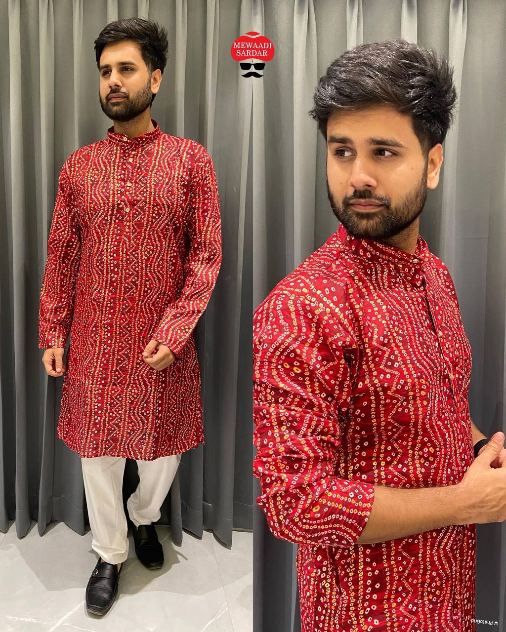 BEING-DESI BY SUSWANI COTTON FOIL PRINT NAVRATRI SPECIAL MENS KURTAS