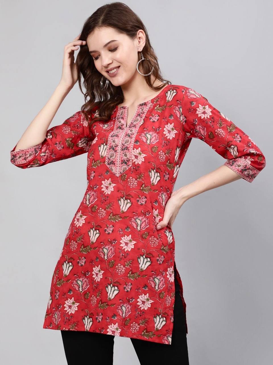 BLUSH 5.0 BY SUSWANI DESIGNER COTTON PRINTED DAILY WEAR SHORT TOPS