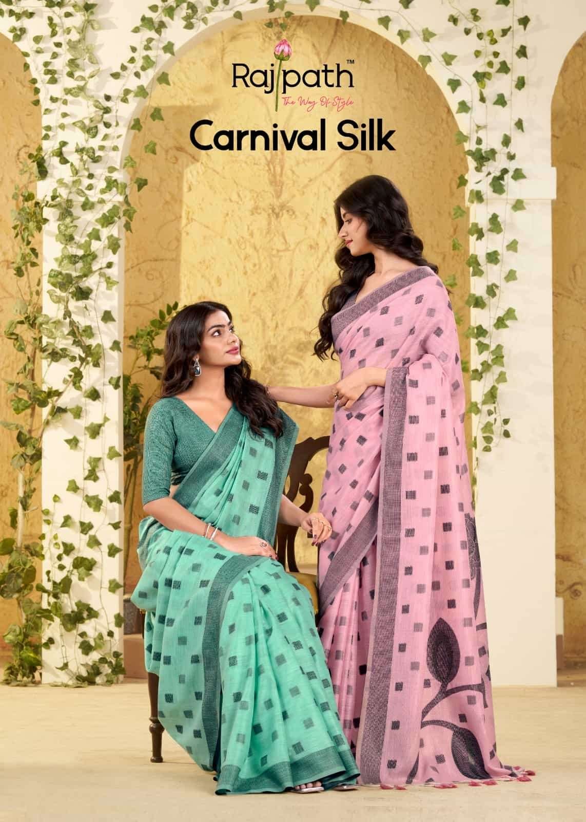 CARNIVAL SILK BY RAJPATH 412 TO 417 SERIES FANCY LINEN SILK SAREES