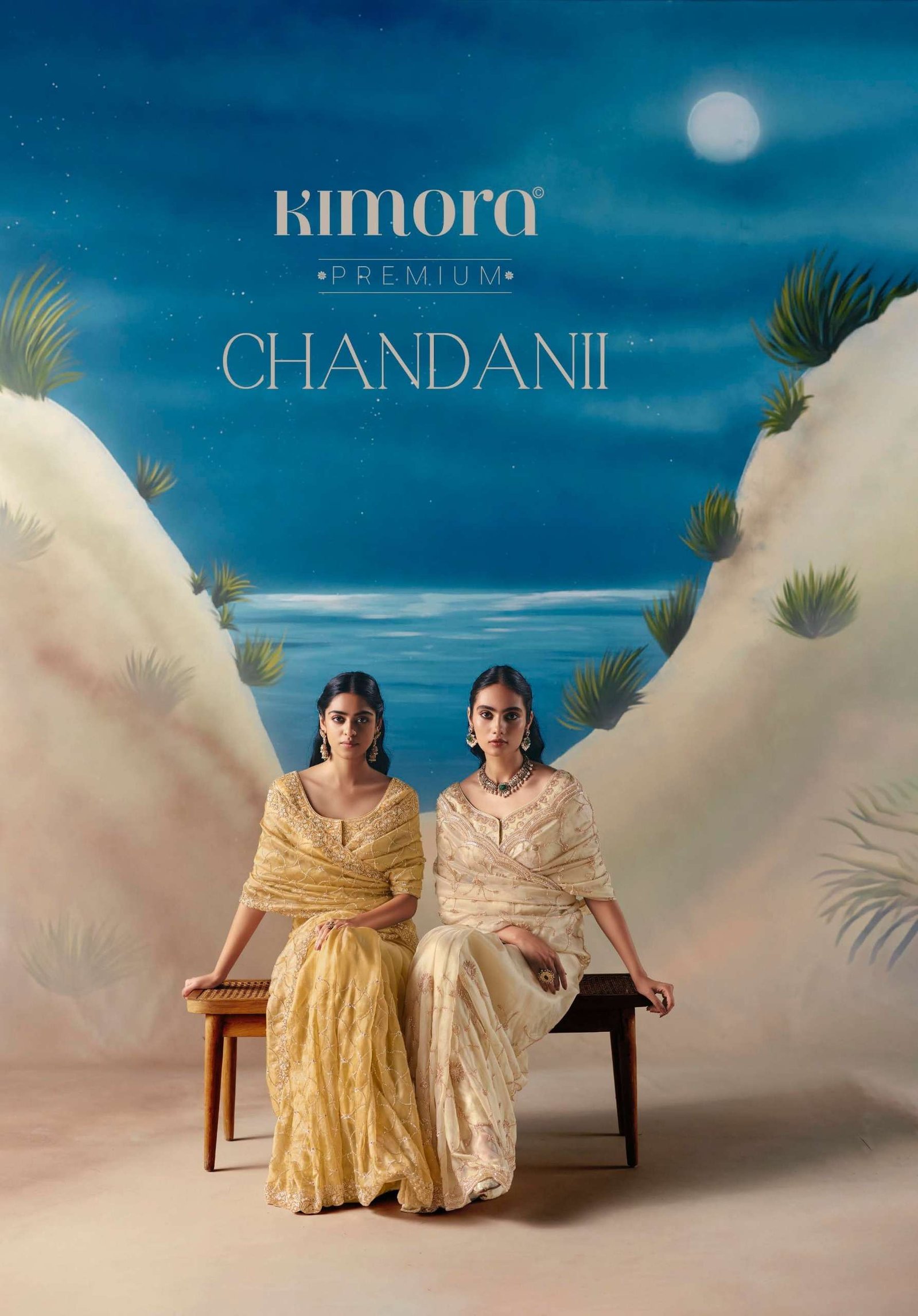 CHANDNII BY KIMORA 5521 TO 5531 SERIES PREMIUM SATIN ORGANZA SAREES