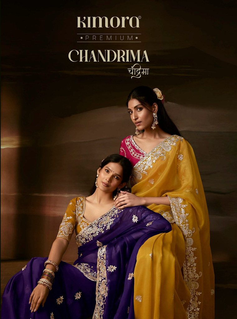 CHANDRIMA BY KIMORA 5721 TO 5731 SERIES DESIGNER ZARI ORGANZA SAREES