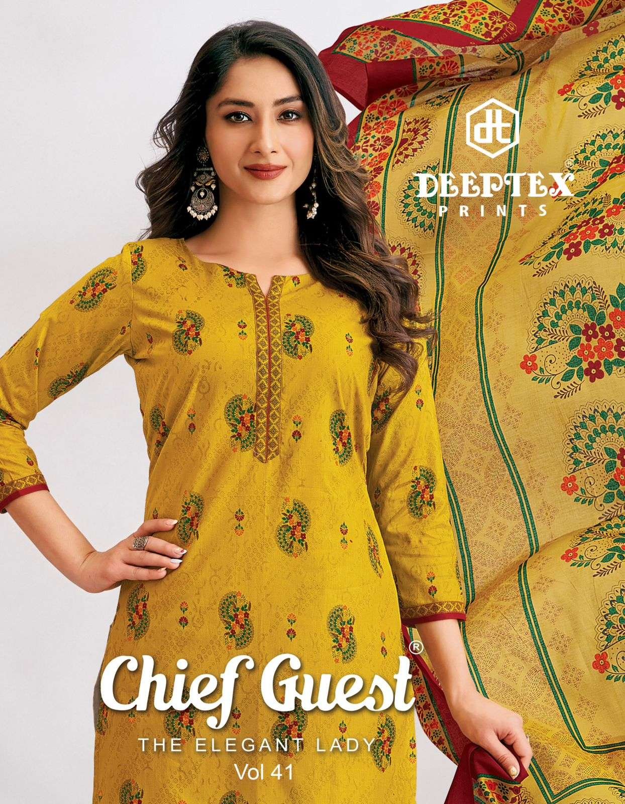 CHIEF GUEST VOL-41 BY DEEPTEX 4101 TO 4115 SERIES COTTON PRINT DRESSES