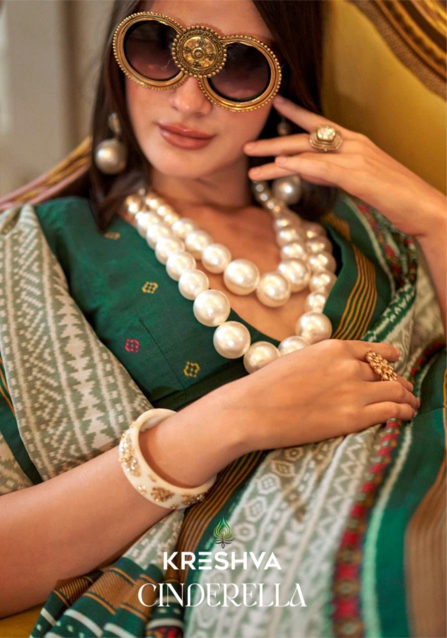 CINDERELLA BY KRESHVA K-4164 TO K-4169 SERIES PV SILK IKKAT SAREES