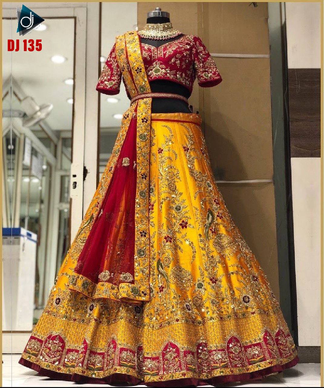 DJ-135 HIT DESIGN BY SUSWANI HEAVY DESIGNER PHANTOM SILK BRIDAL LEHENGA