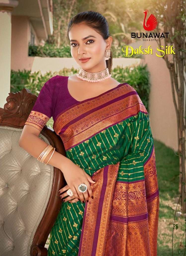 DAKSH SILK BY BUNAWAT 1001 TO 1006 SERIES FANCY DESIGNER SILK SAREES