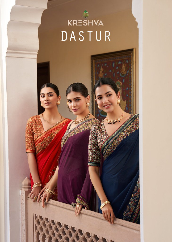 DASTUR BY KRESHVA K-2085 TO K-2088 SERIES DANI GEORGETTE PRINT SAREES