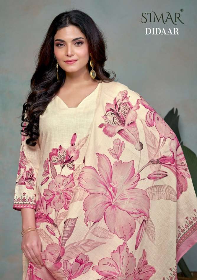 DIDAAR BY SIMAR 5000-A TO 5000-D SERIES DESIGNER PURE LINEN COTTON DRESSES