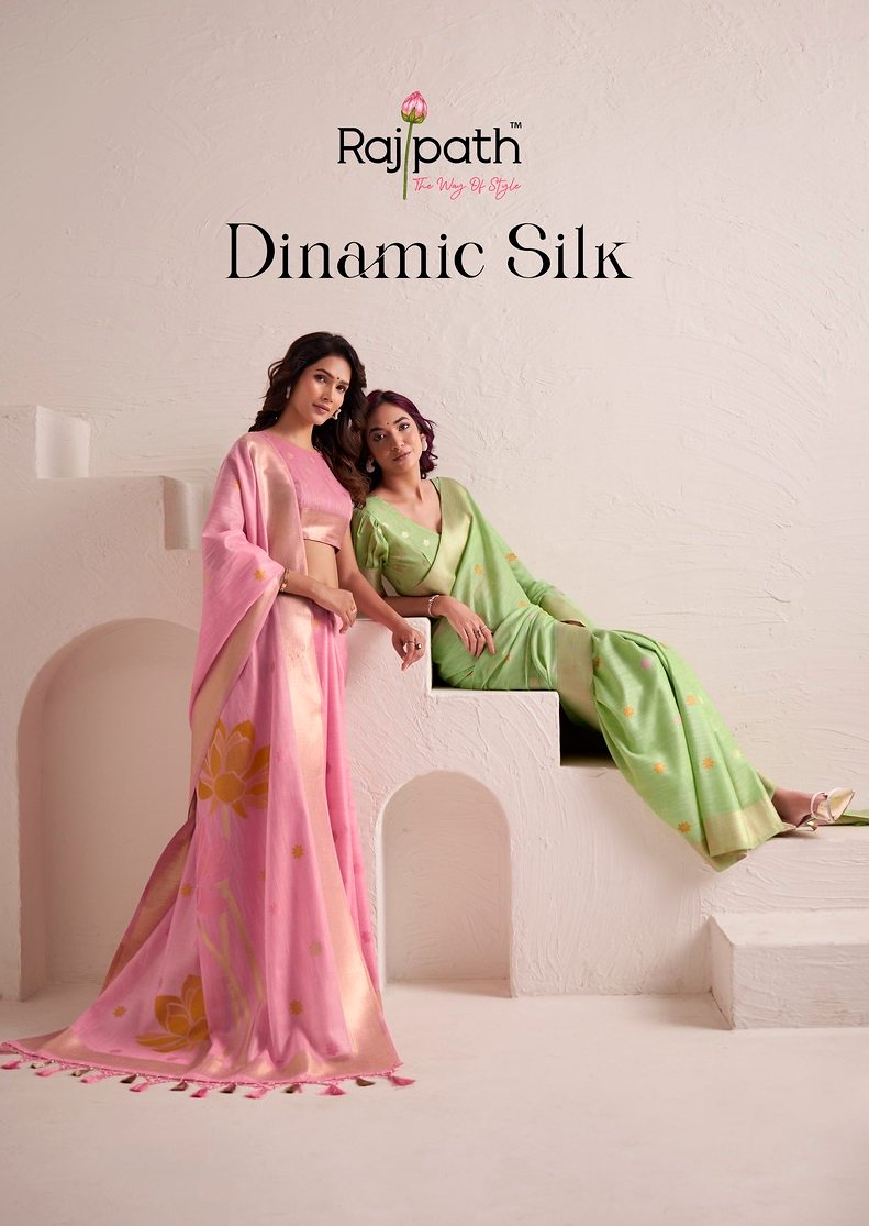DINAMIC SILK BY RAJPATH 492 TO 497 SERIES DESIGNER SOFT LINEN SAREES
