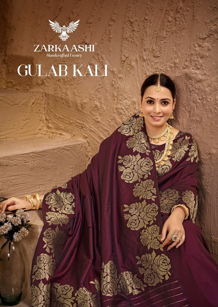 GULAB KALI BY ZARKAASHI 128-A TO 128-H SERIES HEAVY KATAN SILK SAREES