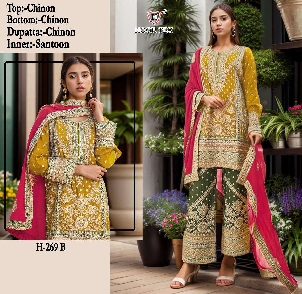 H-269 COLOURS BY HOOR TEX FANCY DESIGNER CHINON PAKISTANI DRESSES