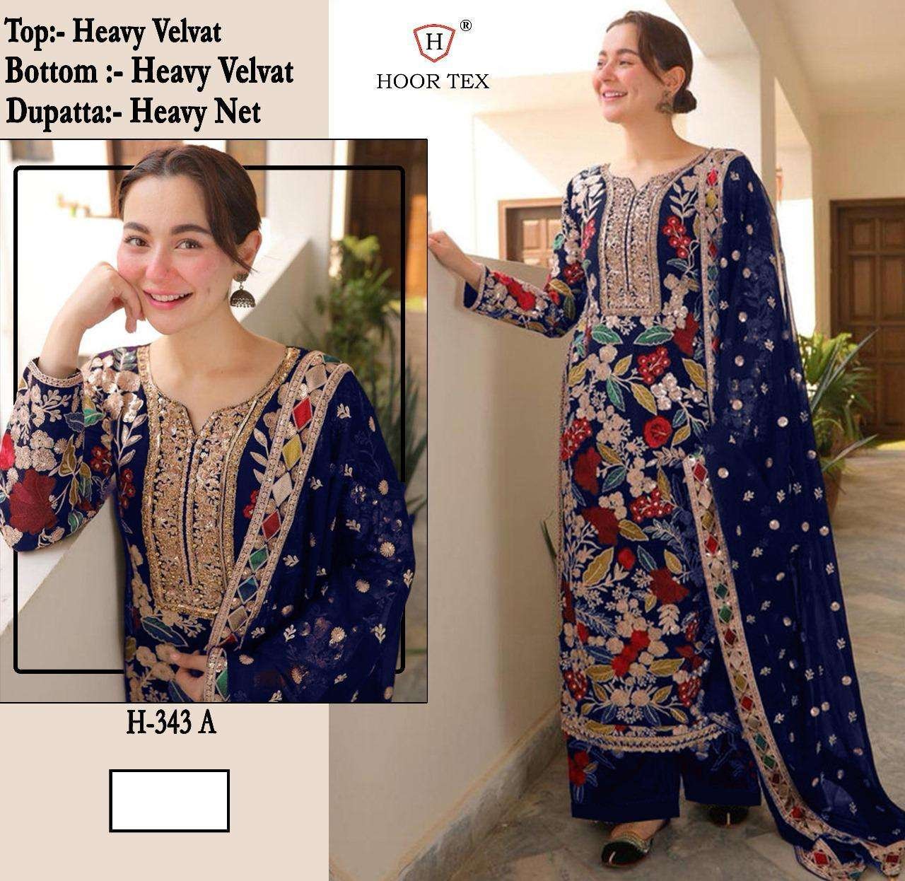 H-343 COLOURS BY HOOR TEX HEAVY DESIGNER VELVET PAKISTANI DRESSES