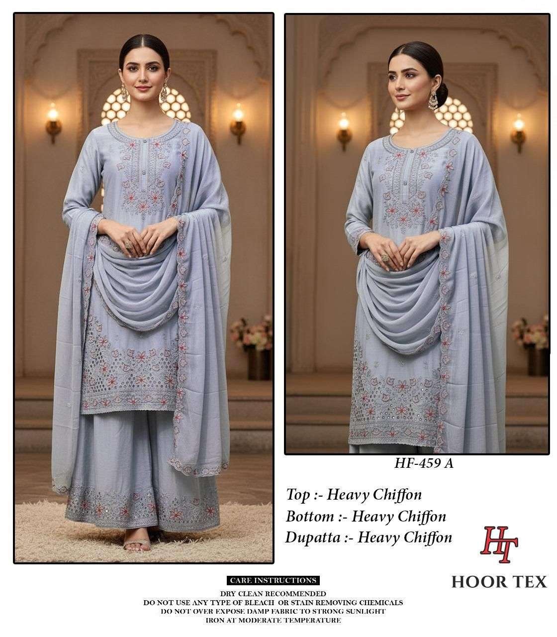 HF-459 COLOURS BY HOOR TEX HEAVY CHIFFON STITCHED PAKISTANI DRESSES