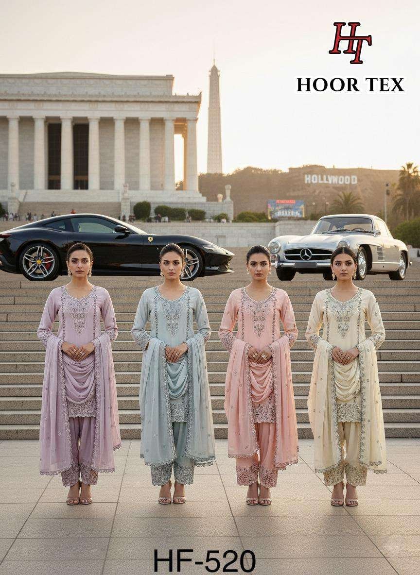 HF-520 COLOURS BY HOOR TEX HEAVY GEORGETTE STITCHED PAKISTANI DRESSES