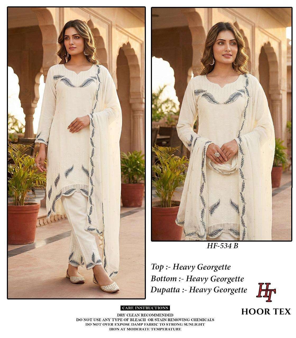 HF-534 COLOURS BY HOOR TEX HEAVY GEORGETTE STITCHED PAKISTANI DRESSES