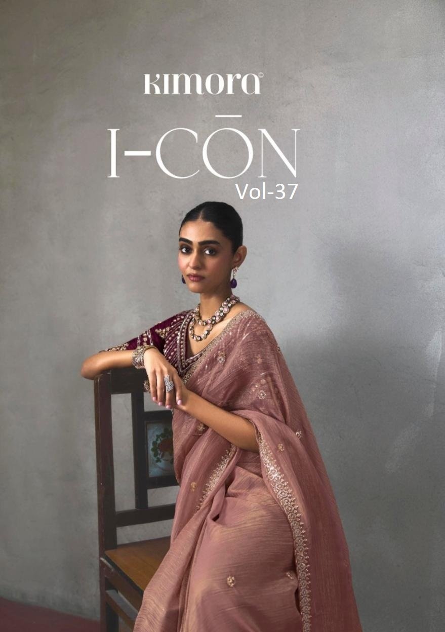 I-CON VOL-37 BY KIMORA 2371 TO 2381 SERIES SILK BLEND FABRIC SAREES
