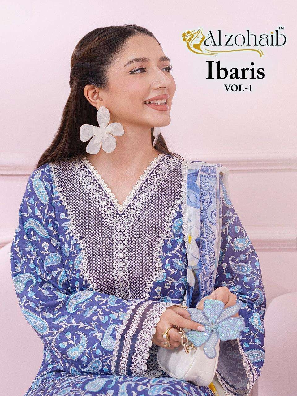 IBARIS VOL-1 BY ALZOHAIB FANCY DESIGNER COTTON PAKISTANI DRESSES