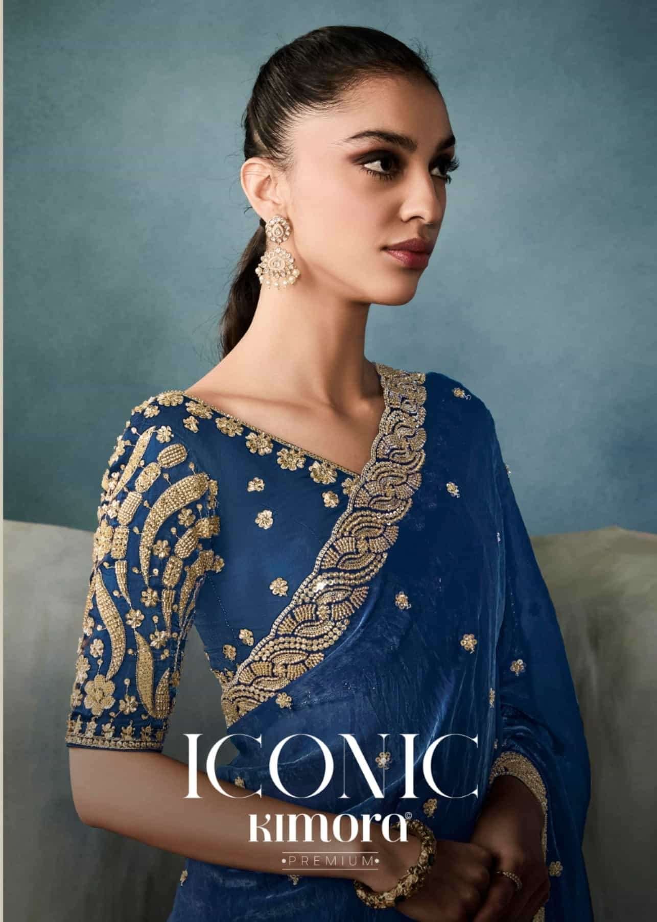 ICONIC 5424 COLOURS BY KIMORA 5421 TO 5421-D SERIES NET ORGANZA SAREES