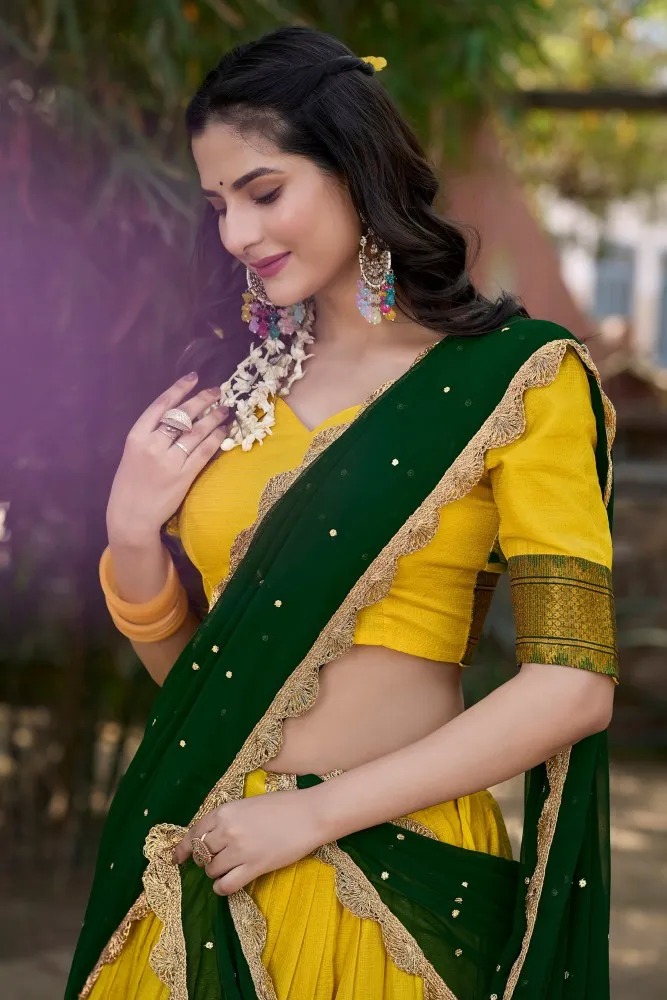 ISHAANI 1518 COLOURS BY SUSWANI FANCY DESIGNER COTTON SILK LEHENGAS