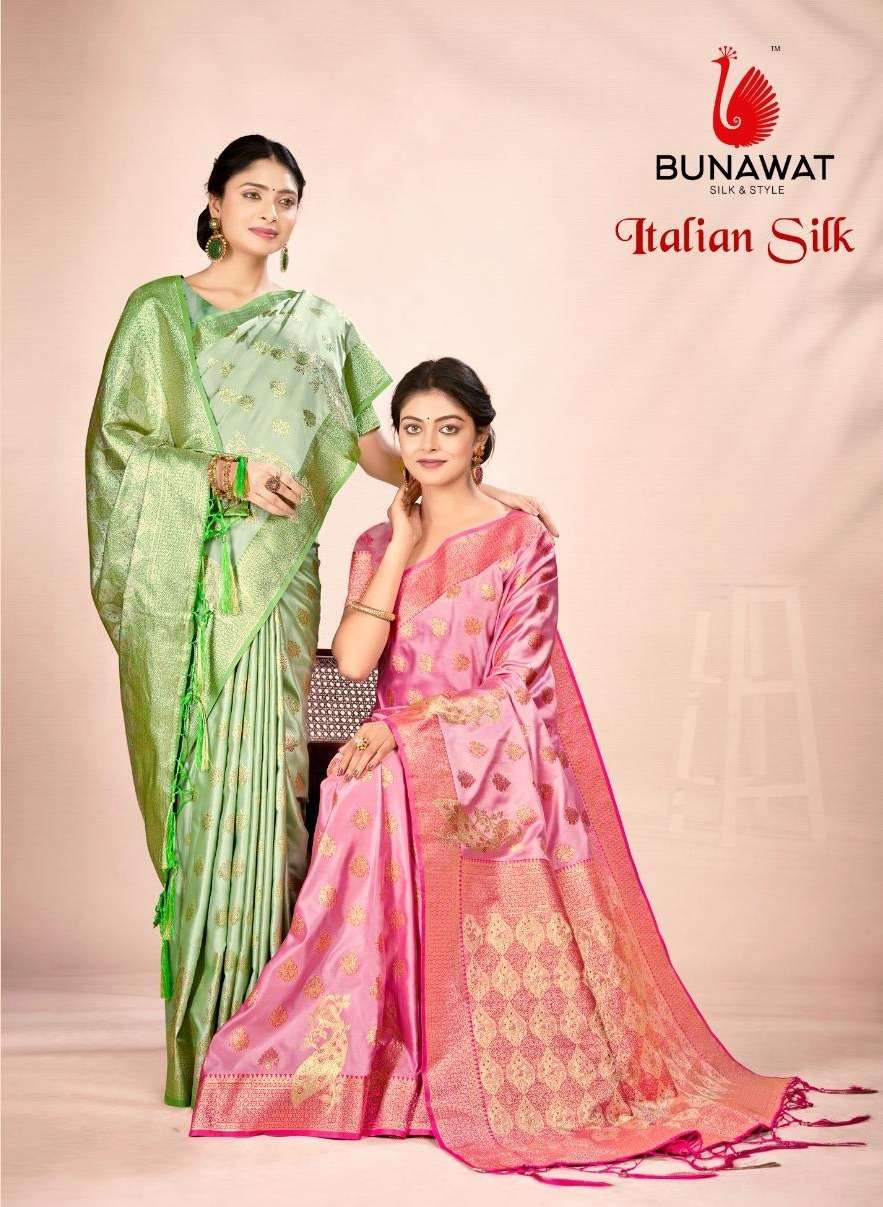 ITALIAN SILK BY BUNAWAT 1001 TO 1006 SERIES FANCY DESIGNER SILK SAREES