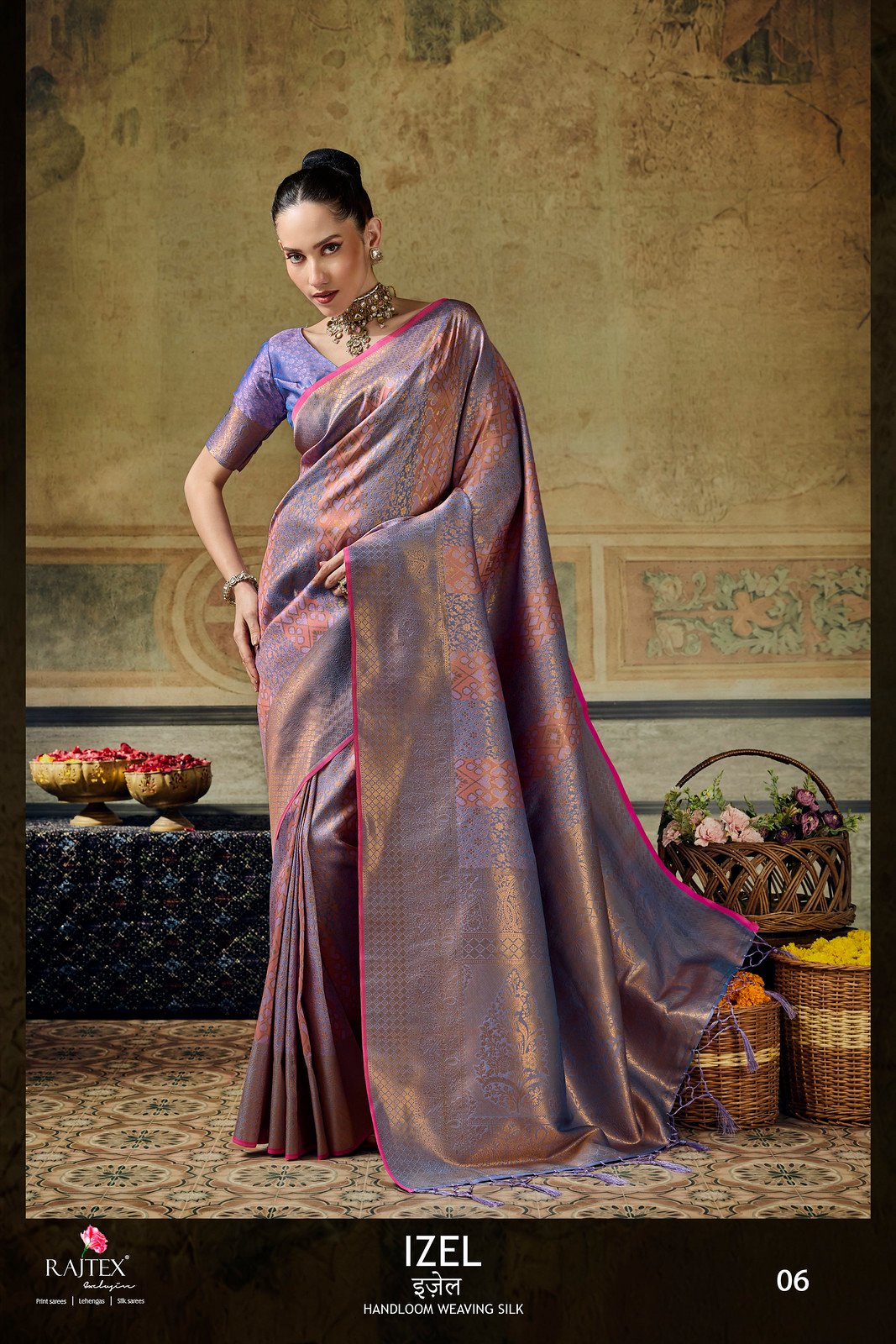 IZEL BY RAJTEX 01 TO 06 SERIES FANCY HANDLOOM WEAVING SILK SAREES