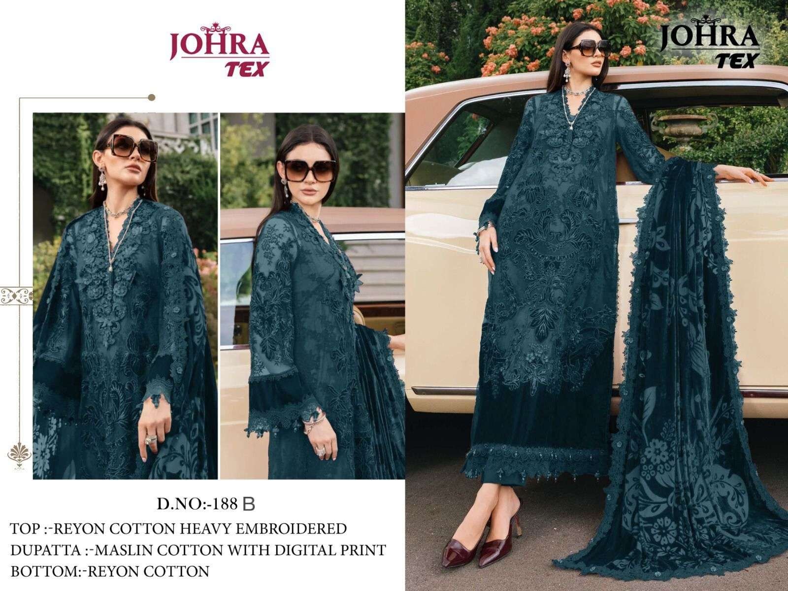JT-188-B BY JOHRA TEX FANCY DESIGNER RAYON COTTON PAKISTANI DRESS